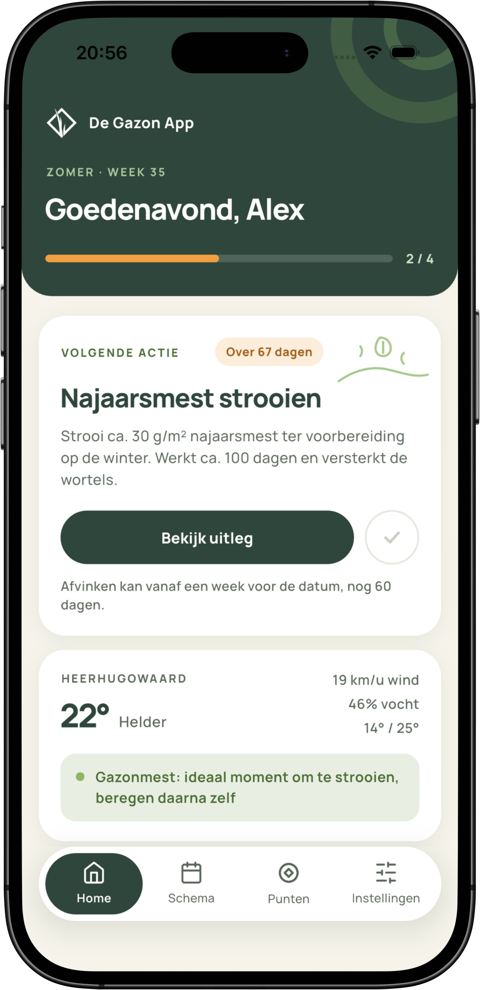 De Gazon App op iPhone
